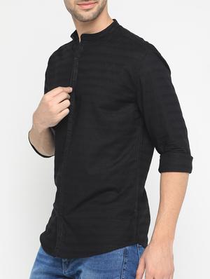 black cotton casual shirt - 15582686 - Standard Image - 2