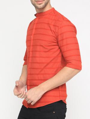 orange cotton casual shirt - 15582687 - Standard Image - 2