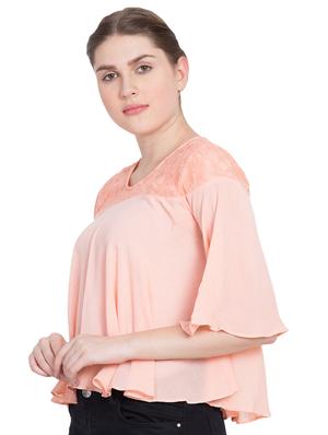 laced yoke bell sleeved flared top - 15583352 - Standard Image - 2