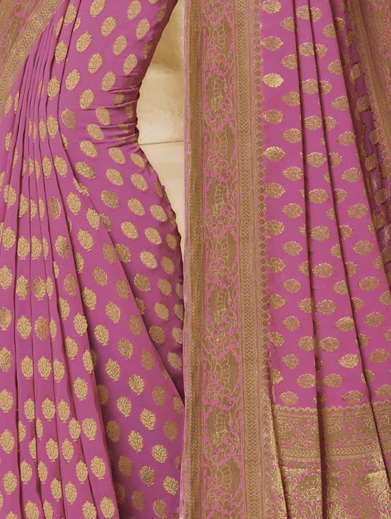 Zari motifs woven saree with blouse - 15583456 - Zoom Image - 2