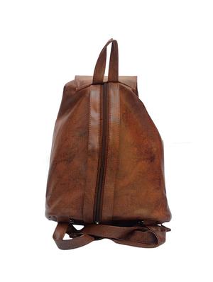 brown leatherette (pu) regular backpack - 15584053 - Standard Image - 2