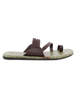brown leatherette slip on slippers - 15584674 - Standard Image - 2