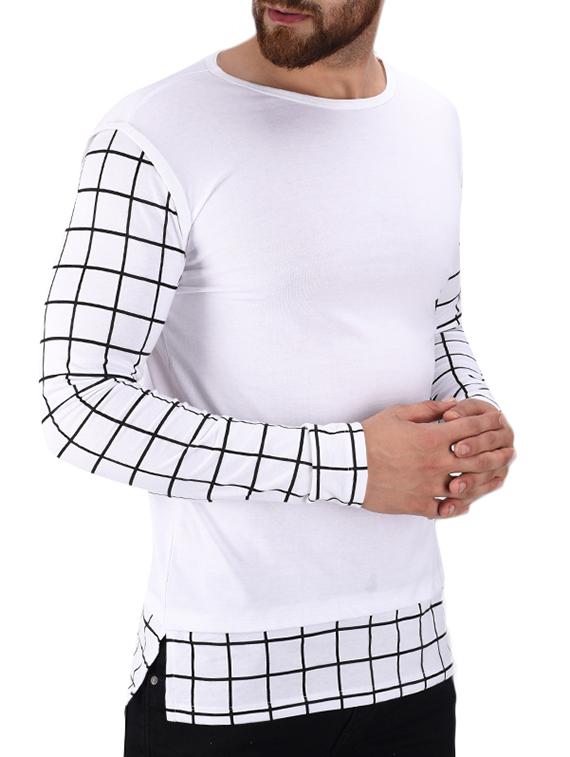 white windowpane checkered t-shirt - 15584706 - Zoom Image - 2