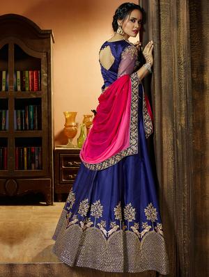Embroidered flared lehenga - 15585335 - Standard Image - 2