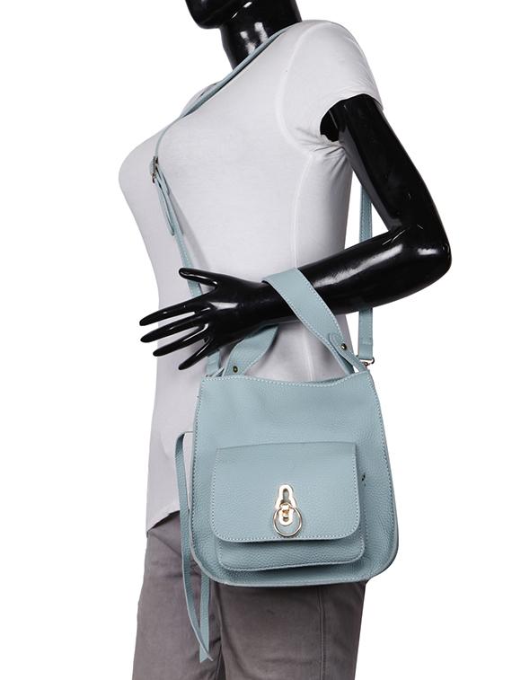 blue leatherette (pu) regular sling bag - 15586094 - Zoom Image - 5