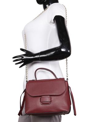 maroon leatherette (pu) regular sling bag - 15586099 - Standard Image - 5