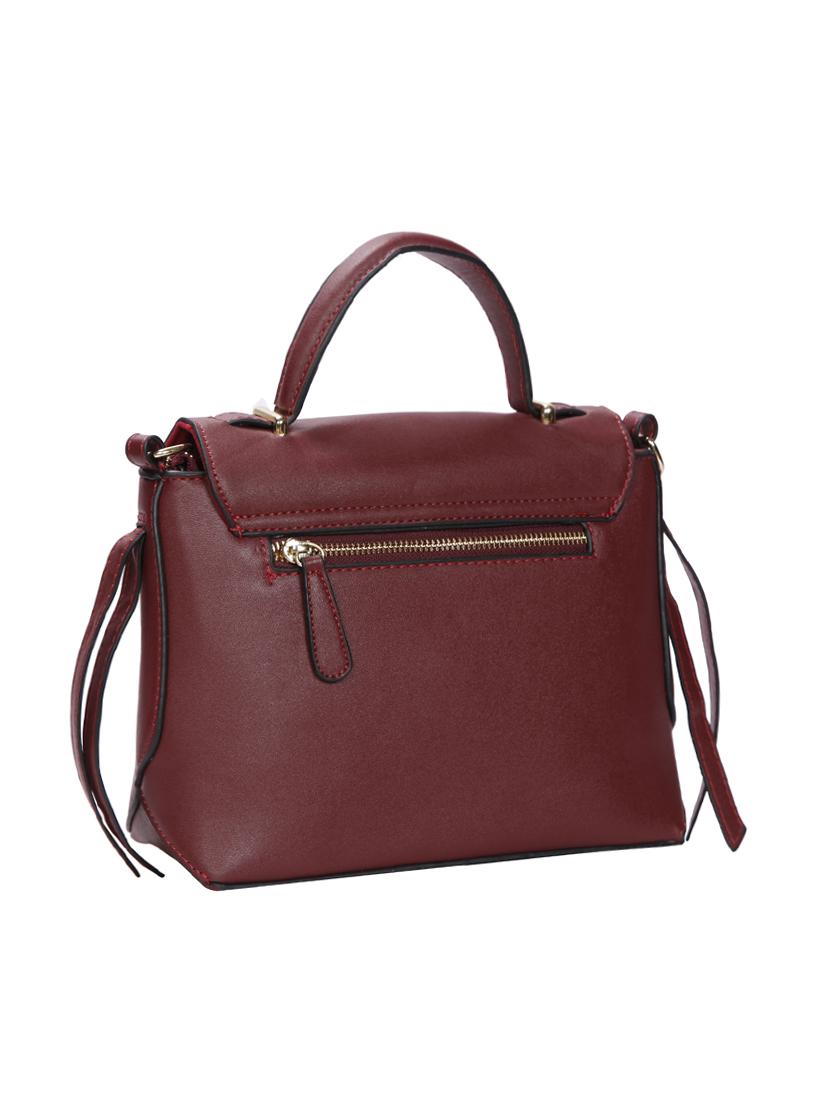 maroon leatherette (pu) regular sling bag - 15586099 - Zoom Image - 2