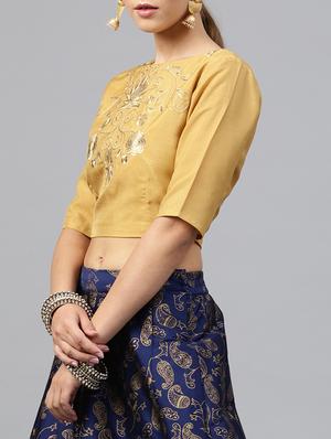 tonal embroidered crop blouse - 15586868 - Standard Image - 2