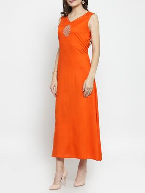 Embroidered a-line dress - 15590993 - Standard Image - 2