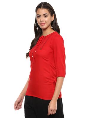 tie up neck lace detail top - 15591391 - Standard Image - 2