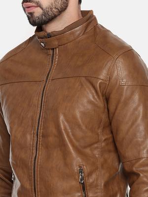 brown leather biker jacket - 15601729 - Standard Image - 5