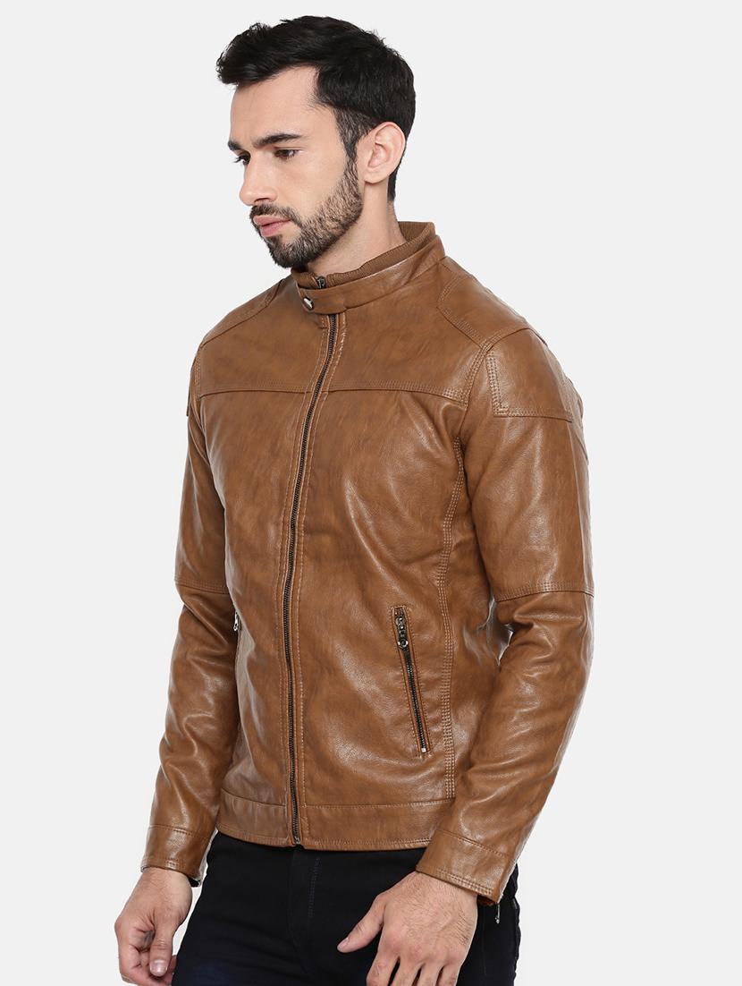 brown leather biker jacket - 15601729 - Zoom Image - 2