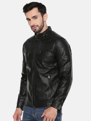 black leather biker jacket - 15601734 - Standard Image - 2