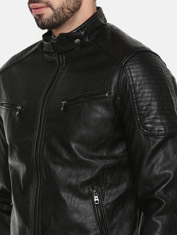black leather biker jacket - 15601734 - Zoom Image - 5