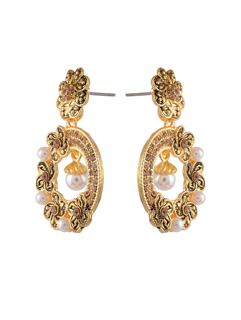 Gold Tone Drop Earrings - 15602168 - Zoom Image - 2