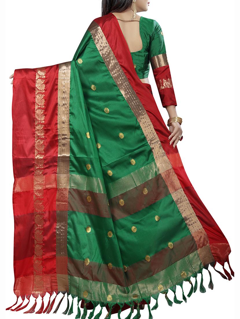 Zari motifs woven saree with blouse - 15604162 - Zoom Image - 2