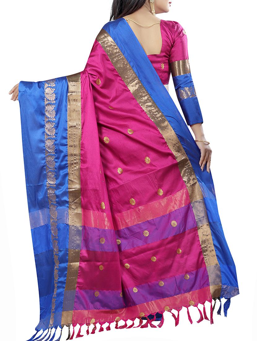 Zari motifs woven saree with blouse - 15604163 - Zoom Image - 2