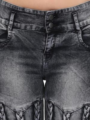 braid weave stone washed jeans - 15604538 - Standard Image - 5
