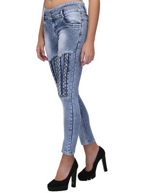 braid weave stone washed jeans - 15604541 - Standard Image - 2