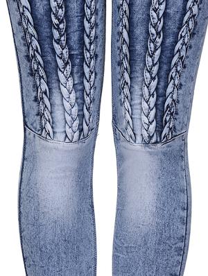 braid weave stone washed jeans - 15604541 - Standard Image - 5