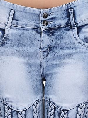 braid weave stone washed jeans - 15604546 - Standard Image - 5