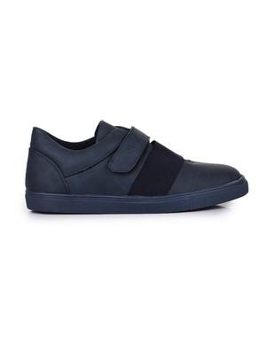 navy leatherette casual slip ons - 15606301 - Standard Image - 2
