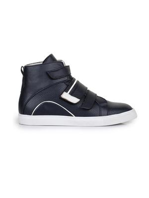 navy leatherette slip on sneakers - 15606356 - Standard Image - 2