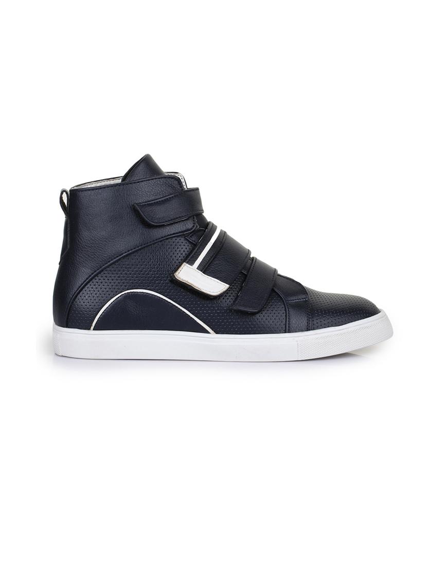 navy leatherette slip on sneakers - 15606356 - Zoom Image - 2