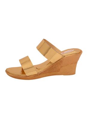 gold slip on sandals - 15606383 - Standard Image - 2