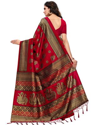 conversational printed mysore silk saree with blouse - 15606402 - Standard Image - 2