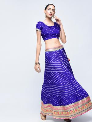 Bandhani flared lehenga set - 15606539 - Standard Image - 2