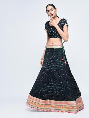 Bandhani flared lehenga set - 15606540 - Standard Image - 2