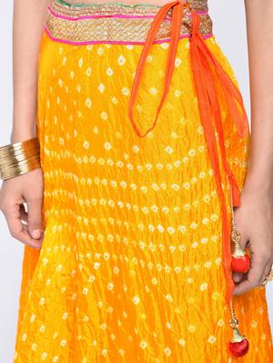 Bandhani flared lehenga set - 15606542 - Standard Image - 5