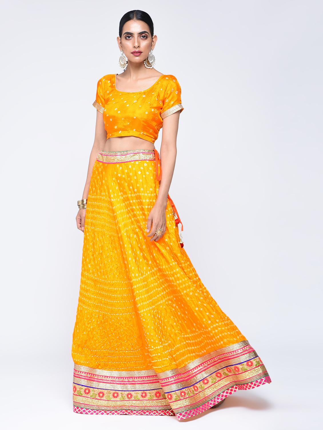 Bandhani flared lehenga set - 15606542 - Zoom Image - 2