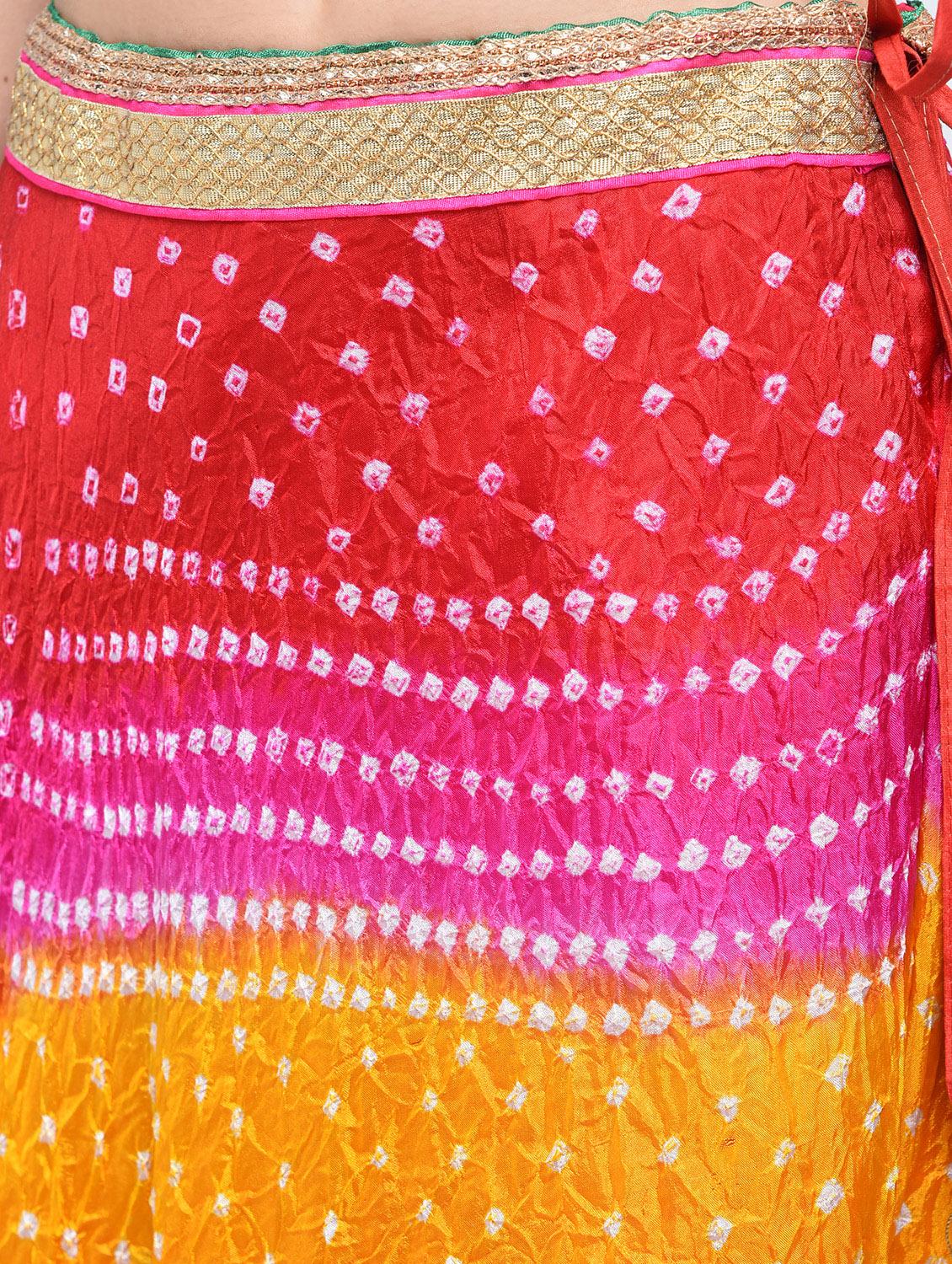 Bandhani flared lehenga set - 15606543 - Zoom Image - 5