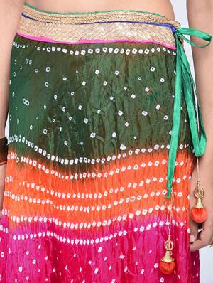 bandhani flared lehenga set - 15606544 - Standard Image - 5