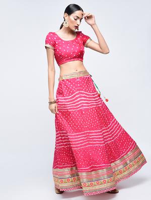 Bandhani flared lehenga set - 15606546 - Standard Image - 2