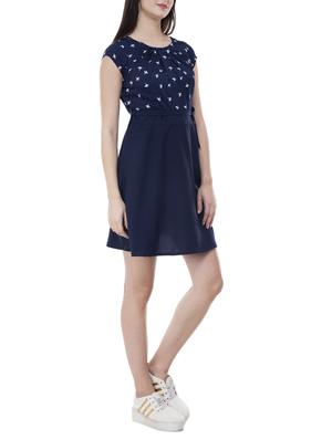 pleated neck detail a-line dress - 15606549 - Standard Image - 2