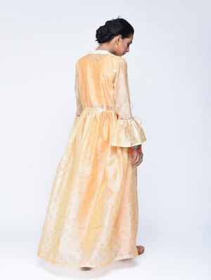 Bell sleeved chanderi top pant with shrug set - 15606723 - Standard Image - 2