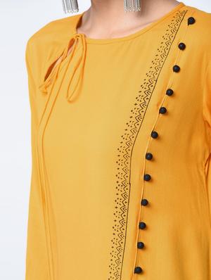 A-line slit kurta with draw string - 15606726 - Standard Image - 5