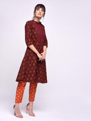 Printed a-line kurta - 15607013 - Standard Image - 2