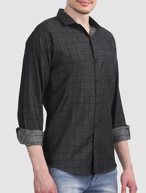 black cotton casual shirt - 15607407 - Standard Image - 2