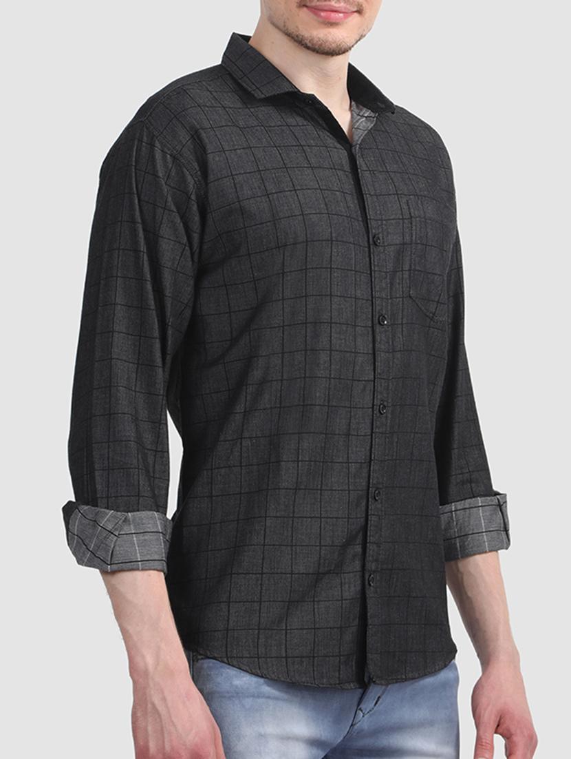 black cotton casual shirt - 15607407 - Zoom Image - 2