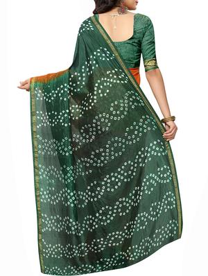 Zari bordered bandhani saree with blouse - 15607563 - Standard Image - 2