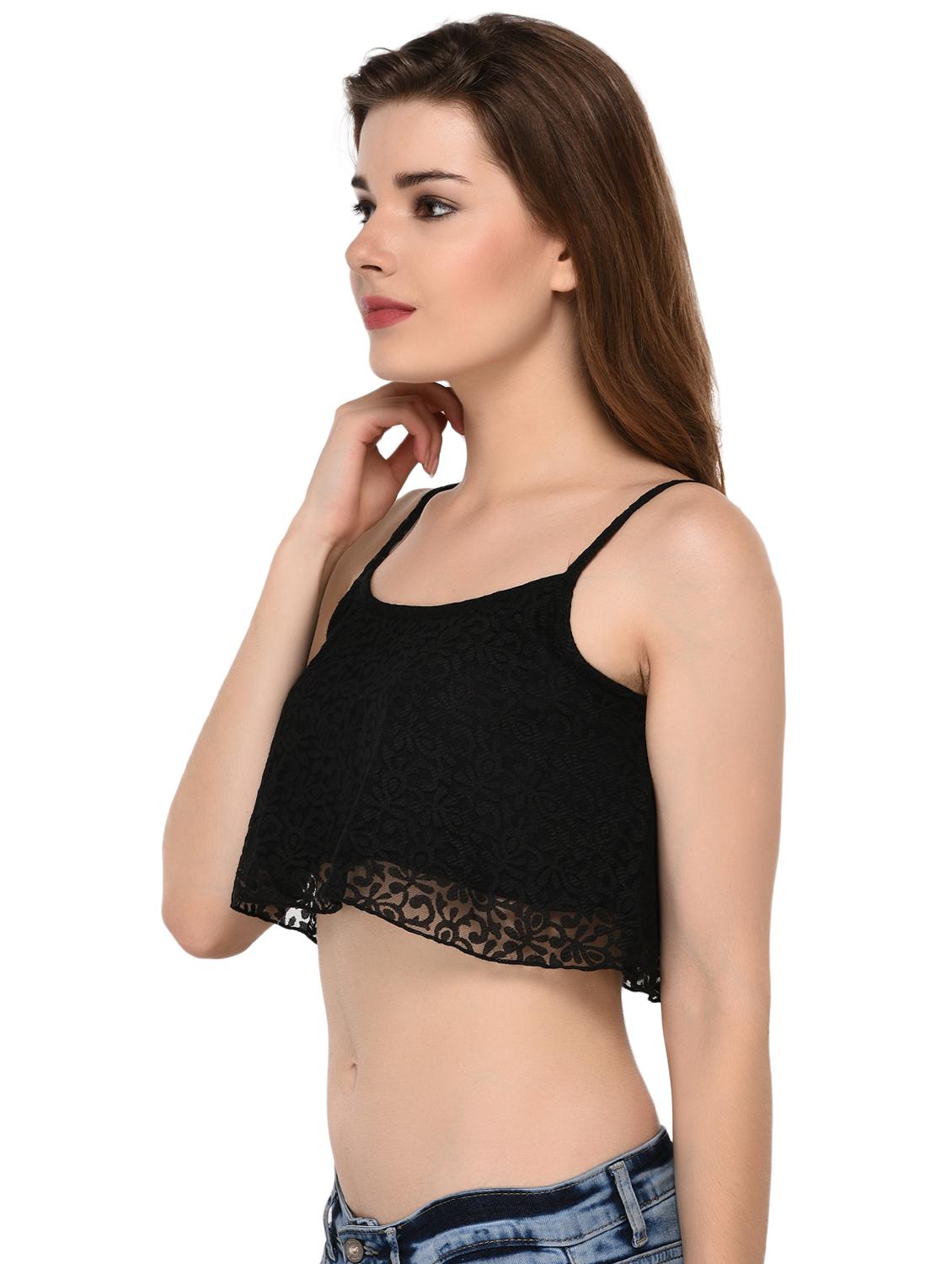 lace crop cami top - 15607668 - Zoom Image - 2
