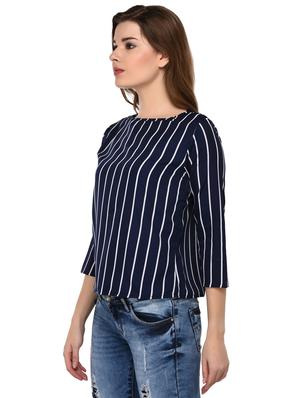 round neck striped top - 15607675 - Standard Image - 2