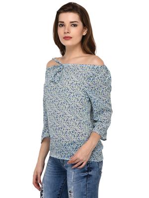 knot detail off shoulder top - 15607680 - Standard Image - 2