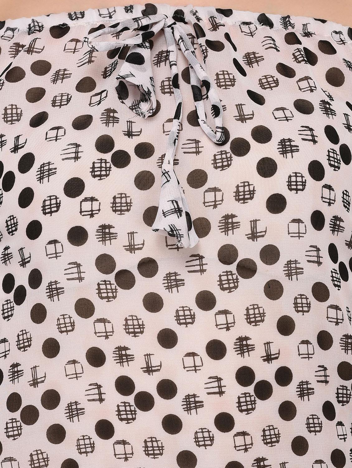 bell sleeved polka dots bardot top - 15607682 - Zoom Image - 5