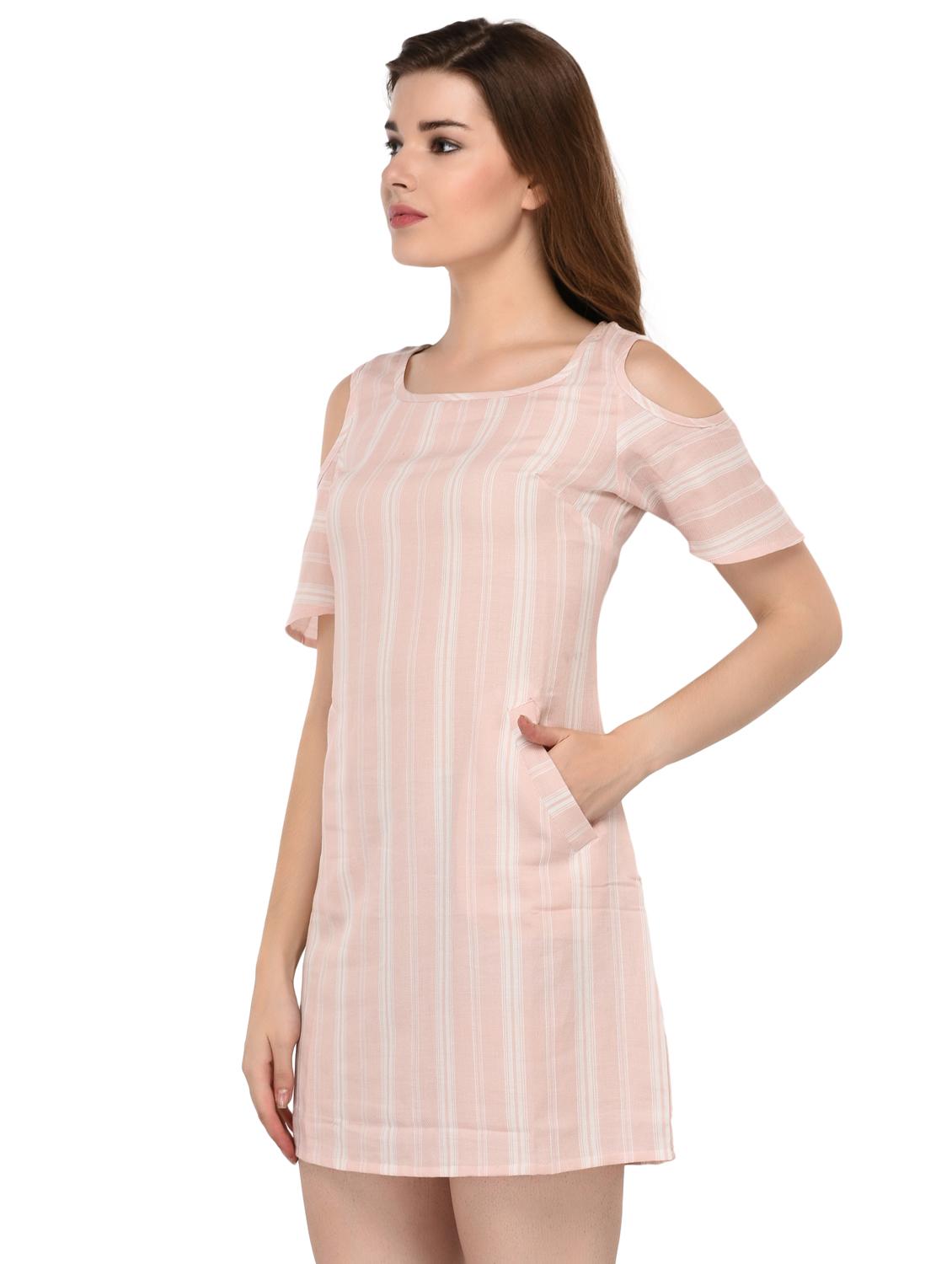 pocket detail striped sheath dress - 15607684 - Zoom Image - 2