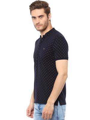 navy blue cotton all over print t-shirt - 15607846 - Standard Image - 2